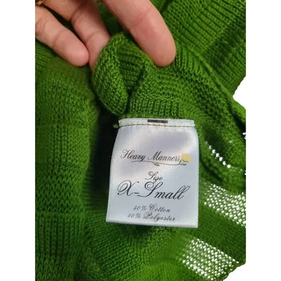 Heavy Manners Little Miss Cozy Knit Top Green Size XS - Picture 8 of 8